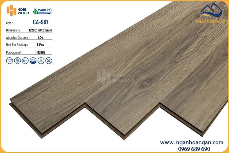 Sàn Gỗ Công Nghiệp Hobi Carb 12mm CA-991